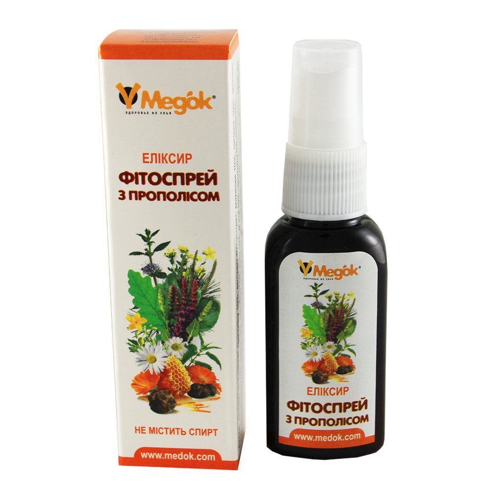 Спрей с прополисом и лекарственными травами (Медок)