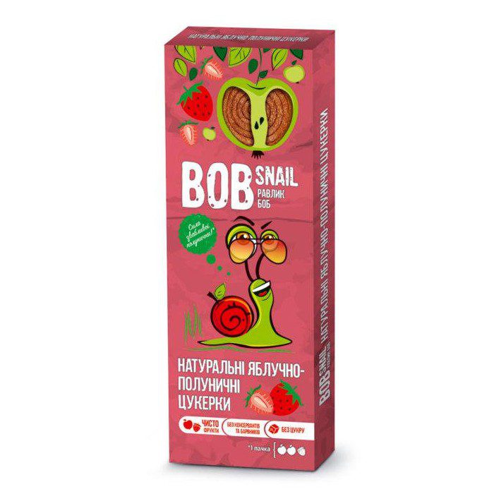 Натуральные яблочно-клубничные конфеты Равлик Боб