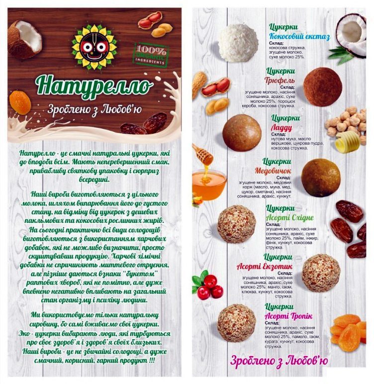 Конфета Натурелло в ассортименте