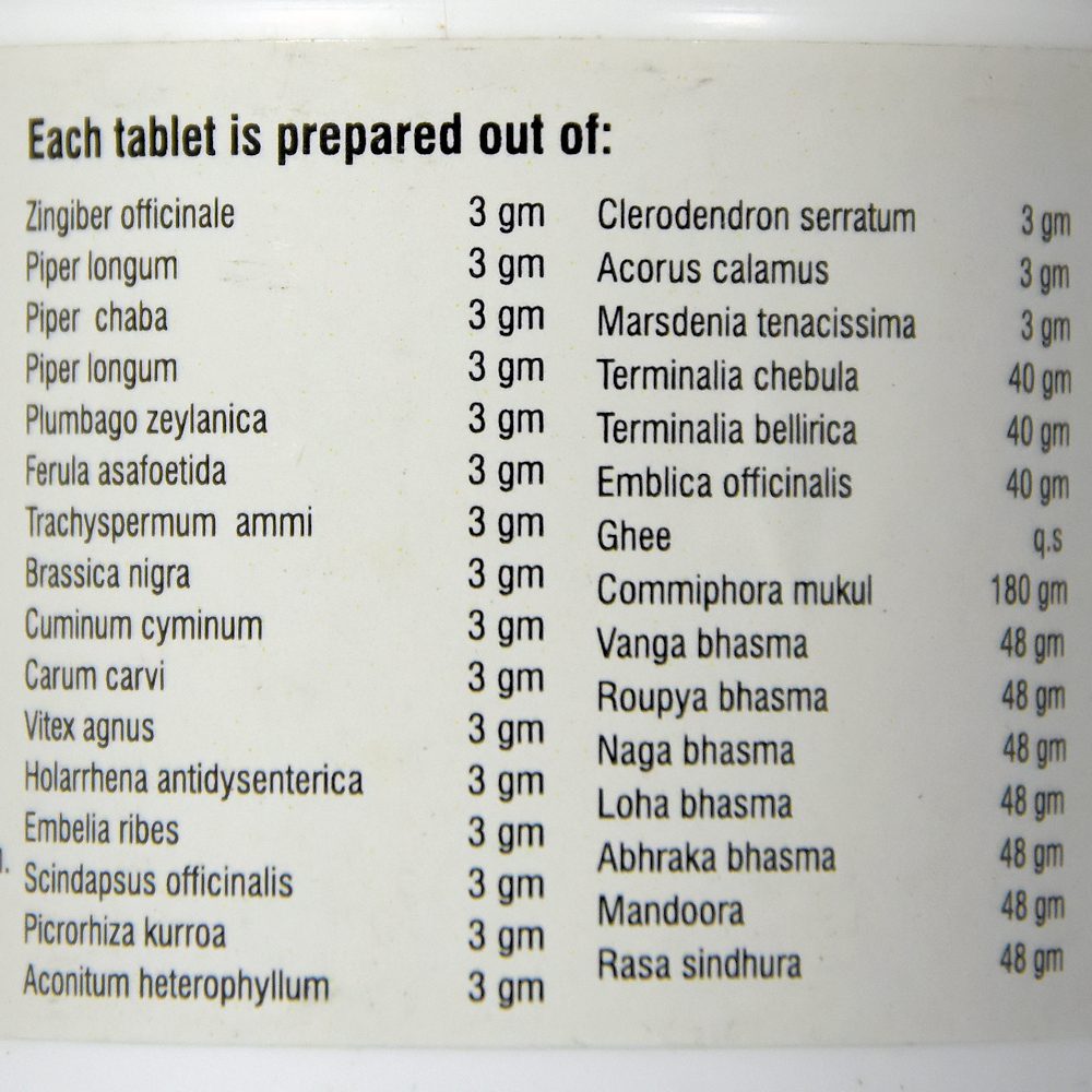 Махайогарадж гуггул (mahayogaraja Guggulu, Nupal)