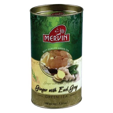Чай Зелений Бергамот та імбир Mervin 100 грам