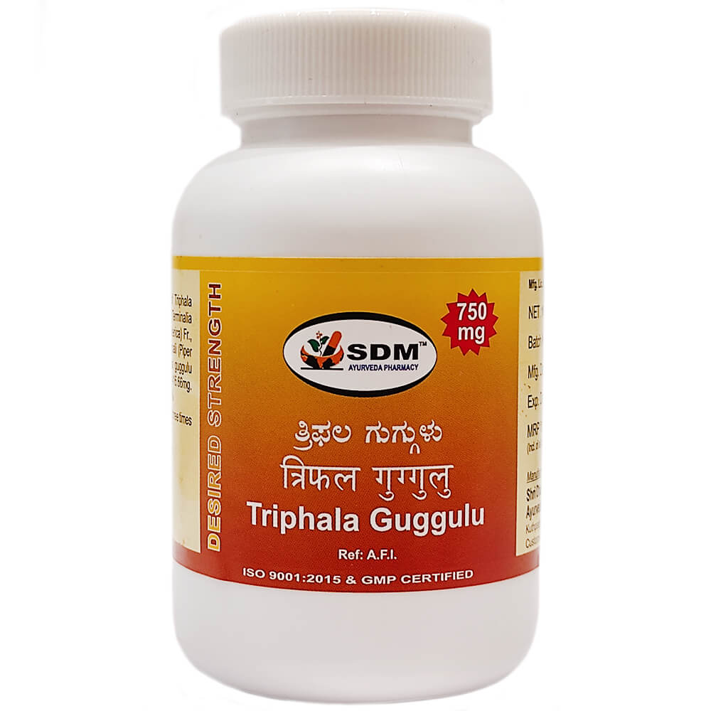 Трифала гуггул СДМ (Triphala Guggulu DS, SDM) купить в Бутике аюрведы премиум качества