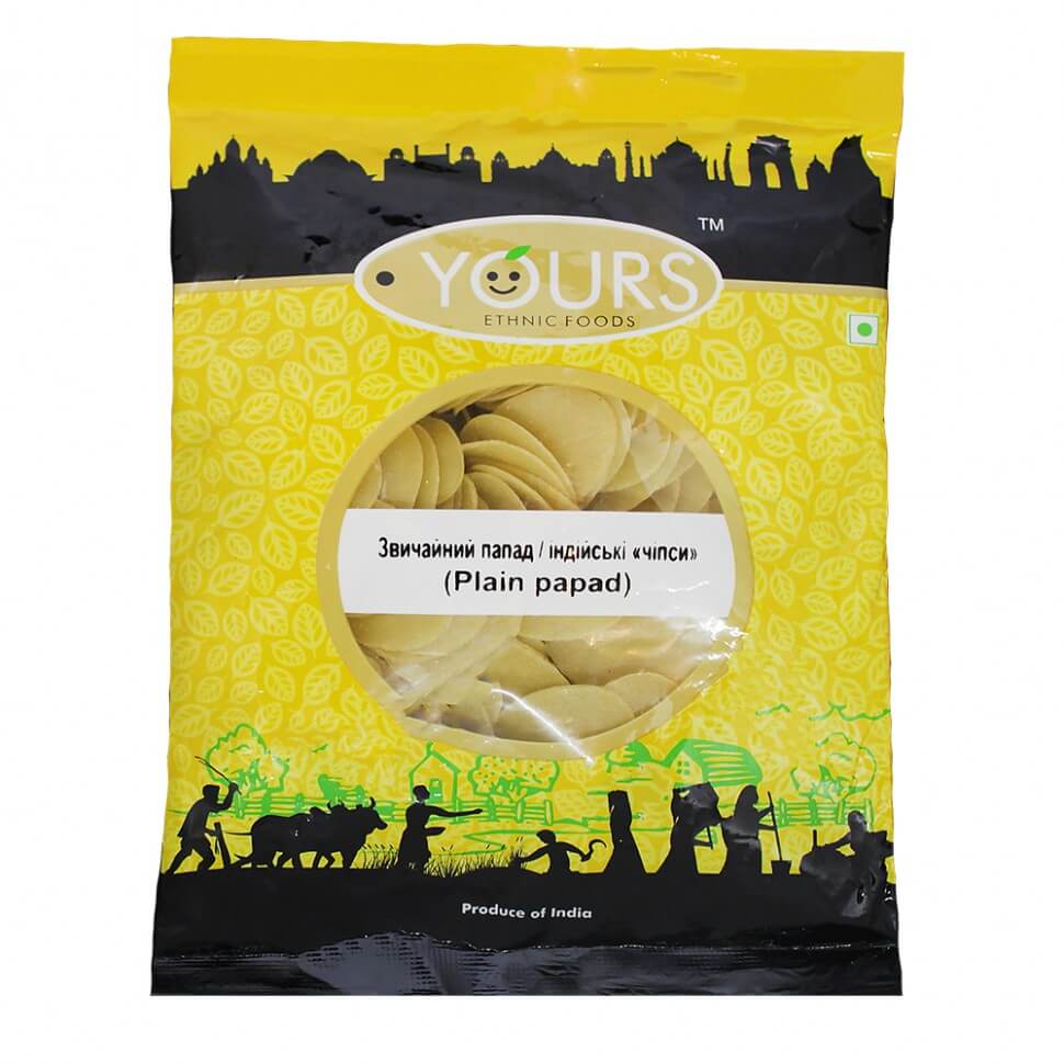 Папад классический (Plain Papad, Yours) купить в бутике аюрведы ROSA PHARM