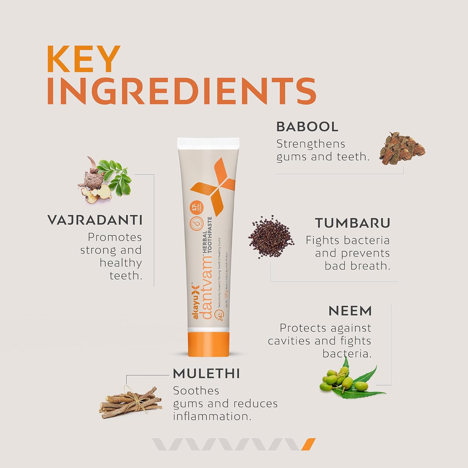 Аюрведическая травяная зубная паста Akayu 100 грамм