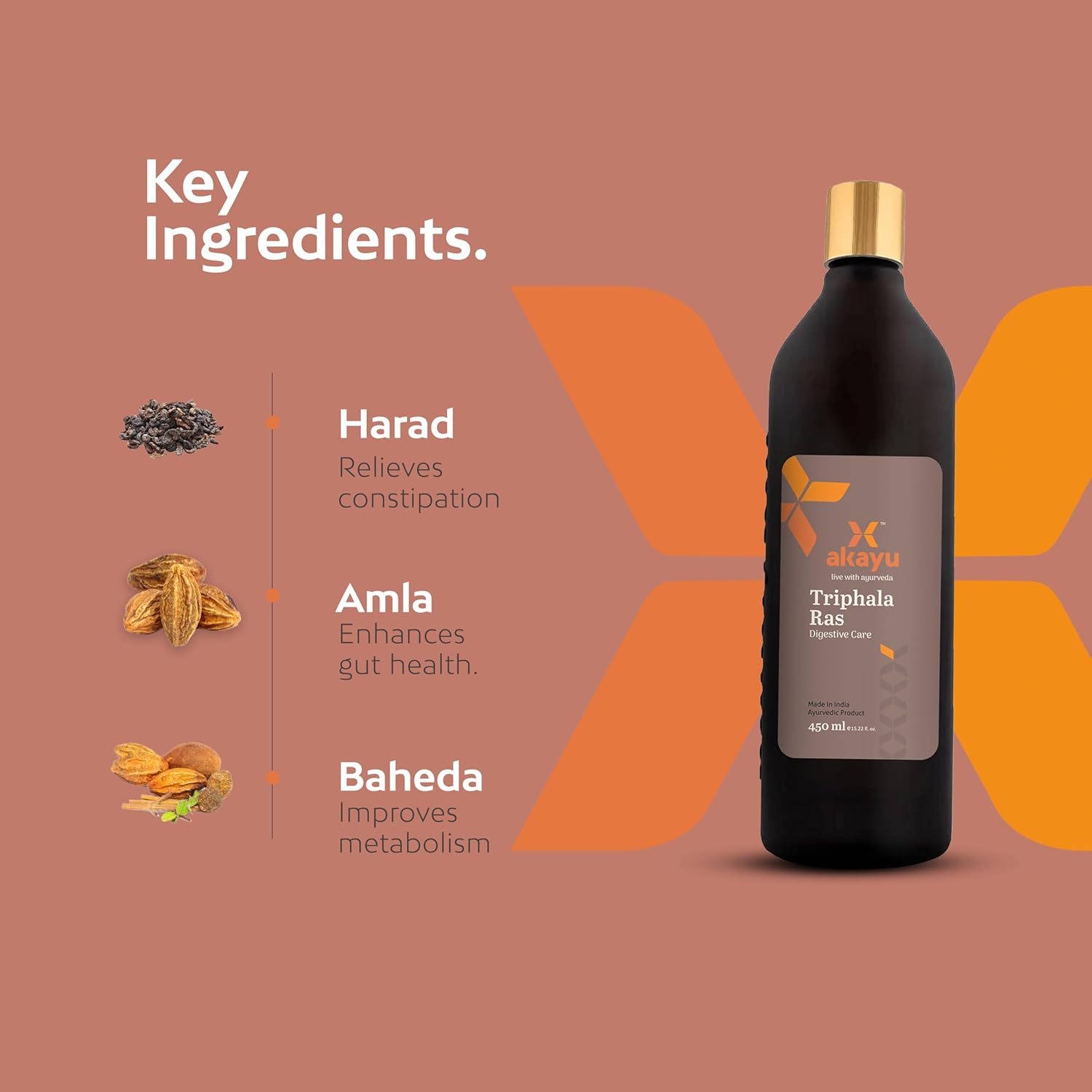 Аюрведичний сік Тріфала Рас (Triphala Ras, Akayu) 450 мл - Зображення 4