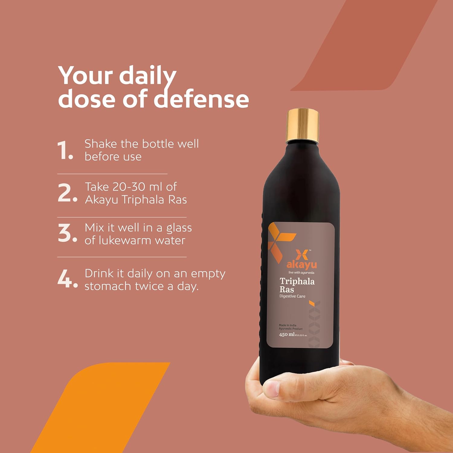 Аюрведичний сік Тріфала Рас (Triphala Ras, Akayu) 450 мл - Зображення 5