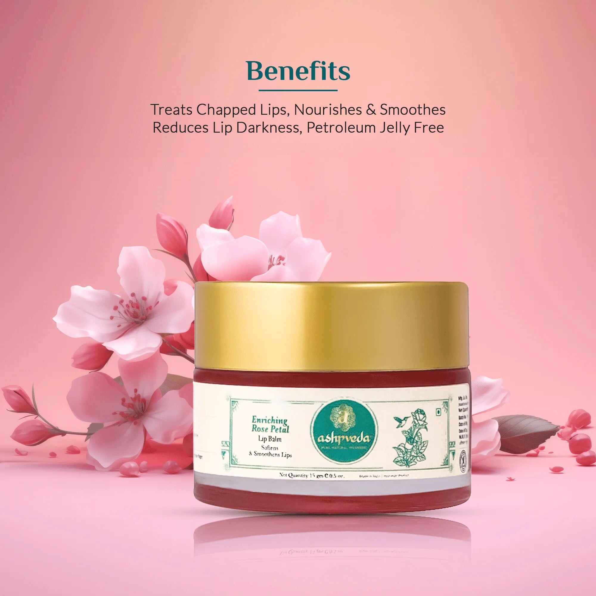 Бальзам для губ Троянда (Rose Lip Balm, Ashpveda) 15 грам - Зображення 2