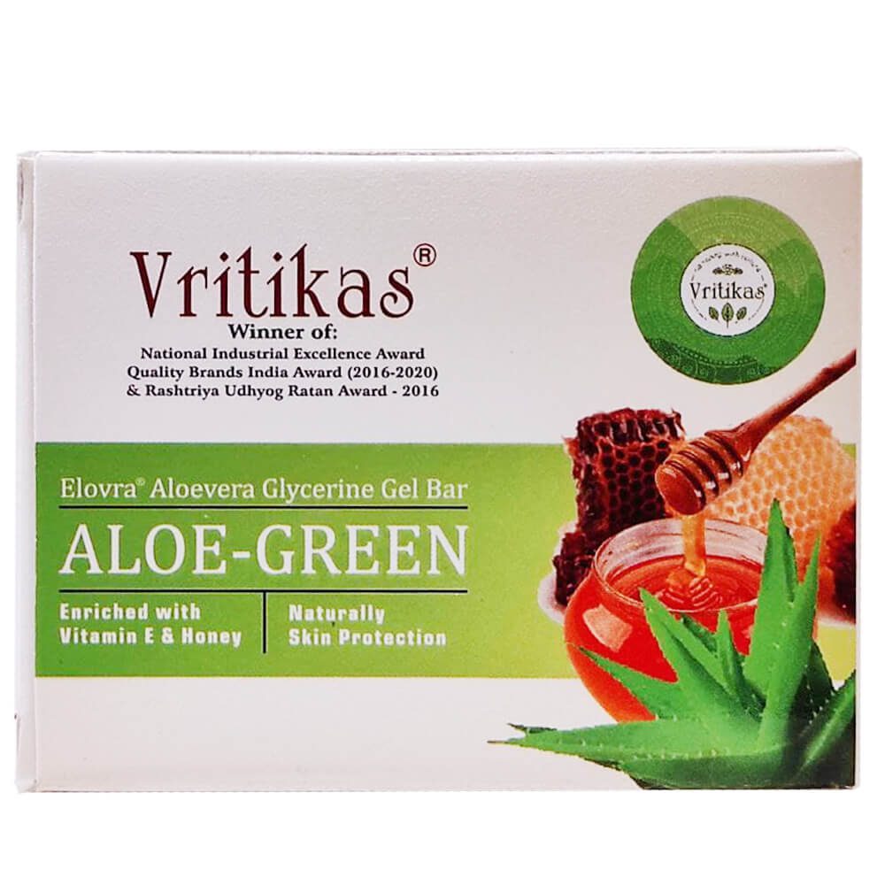 Мыло натуральное Алое Вера (Aloe Green Soap Vritikas) купить в Бутике аюрведы премиум