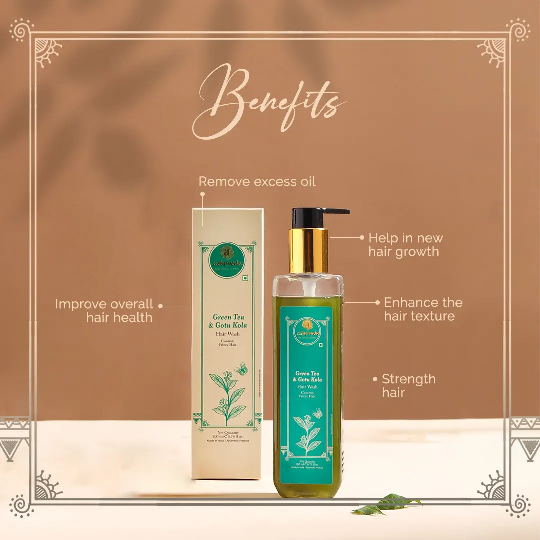 Шампунь Готукола и Зеленый чай (Gotukola & Green Tea Hair Wash, Ashpveda) 13