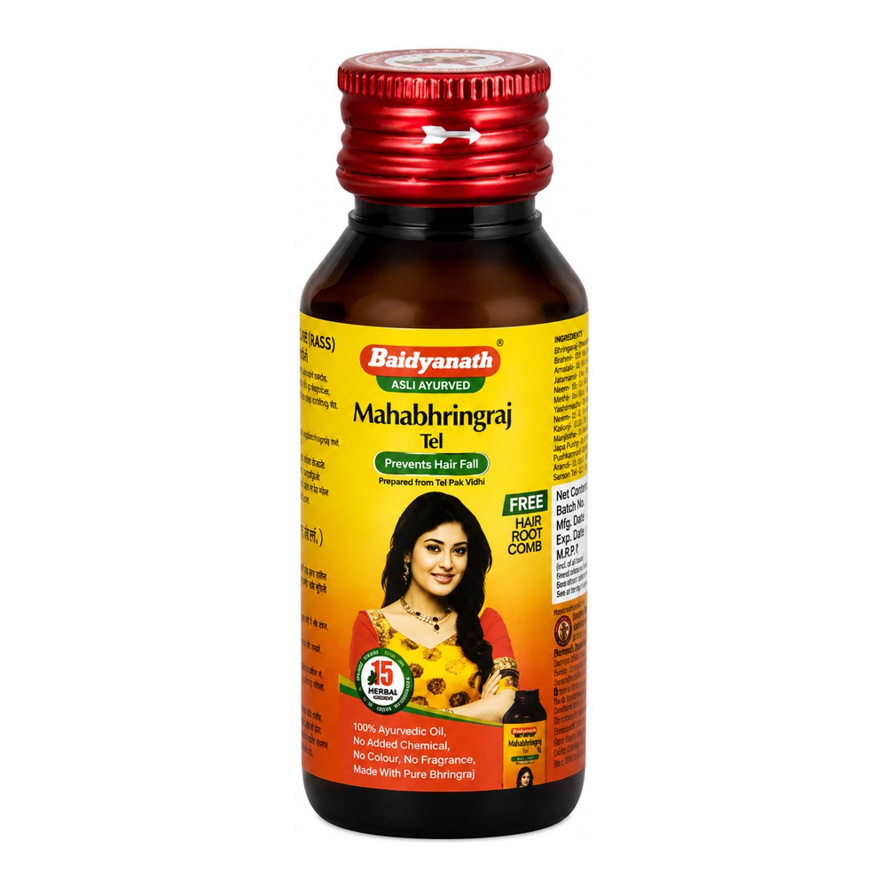 Масло для волос Махабрингарадж (Mahabhringraj Oil, Baidyanath) 100 мл*