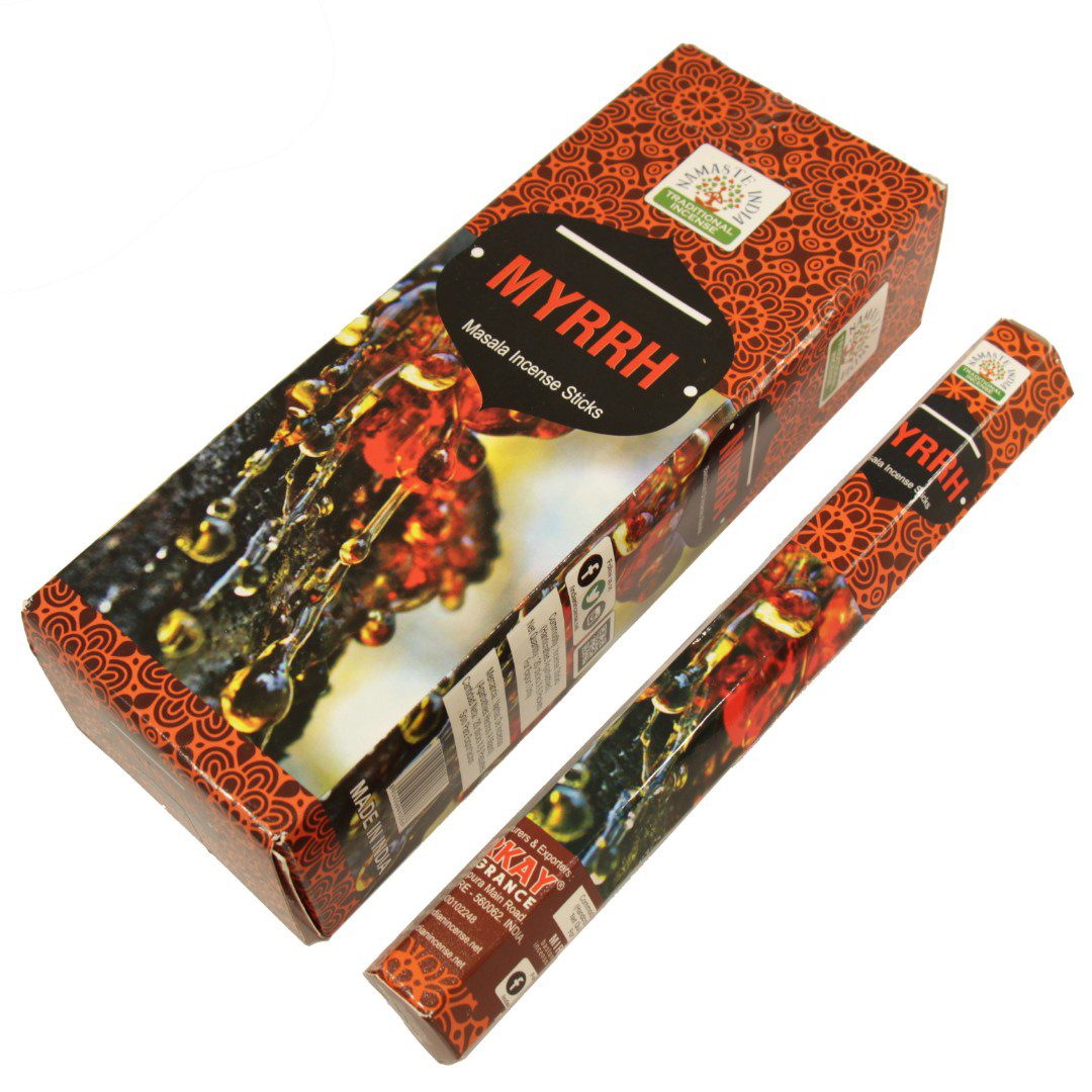 Благовония Мирра (Myrrh, Namaste India) 20 штук купить в Бутике