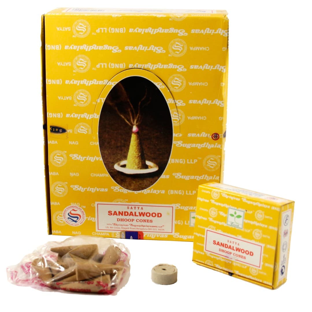 Благовония Сандал Конус Satya купить в Бутике аюрведы премиум качества ROSA
