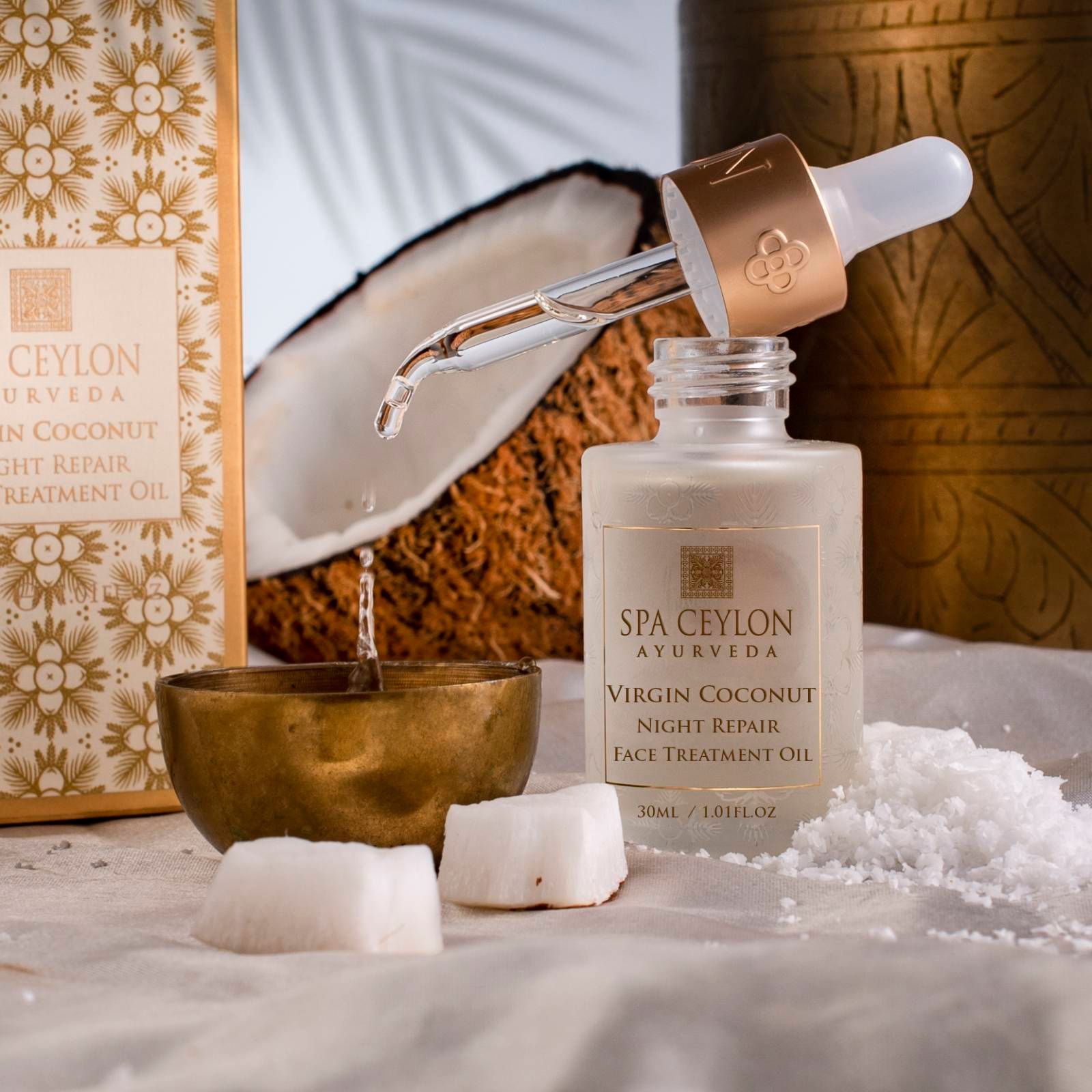 Олія для нічного відновлення та пружності шкіри обличчя – КОРОЛІВСЬКИЙ КОКОС