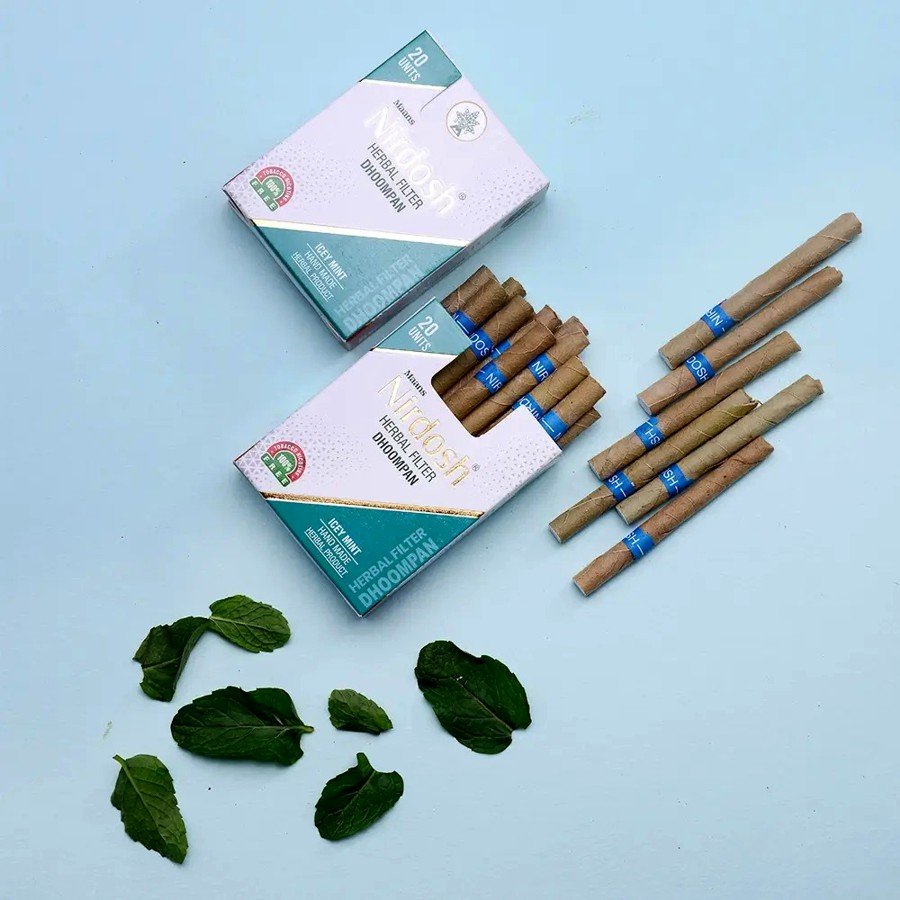 Alternative view of Трав'яні сигарети без нікотину Нірдош М'ята (Nirdosh Icey Mint, Maans) 20 шт