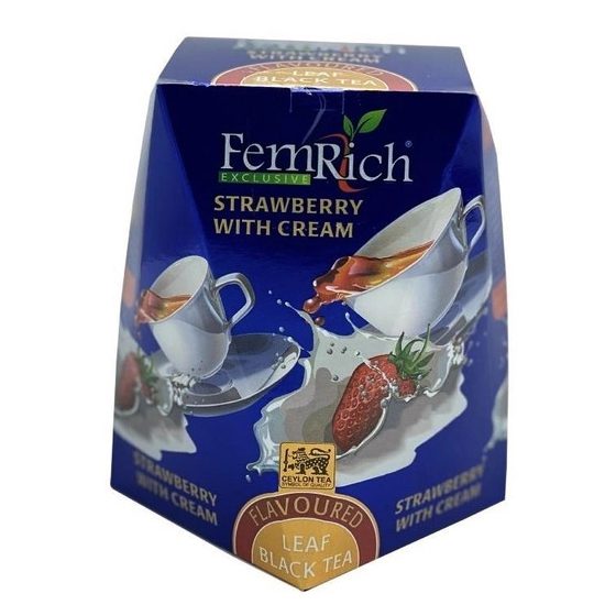 Чай чёрный листовой Клубника со сливками (Strawberry with Cream, Femrich) 100 грамм