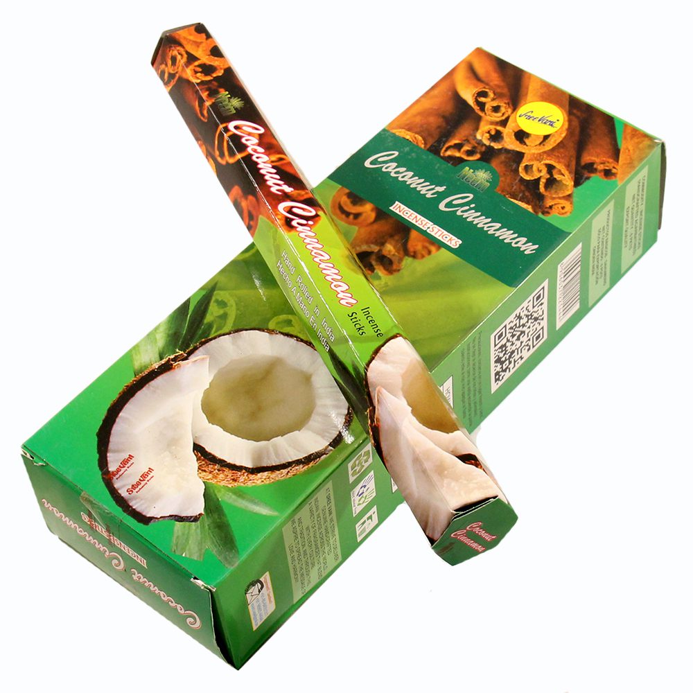 Благовония Кокос-Корица (Coconut Cinnamon Incense, Shree Vani) 15 грамм