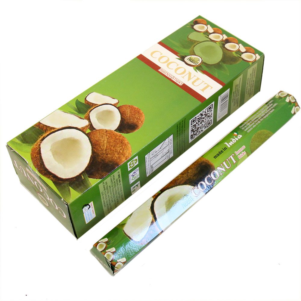 Благовония Кокос (Coconut, Shree Vani) 18 аромапалочек