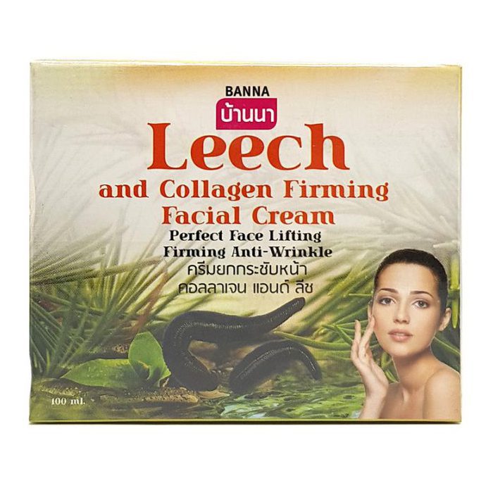 Антивозрастной крем с экстрактом пьявок и коллагеном Banna Leec