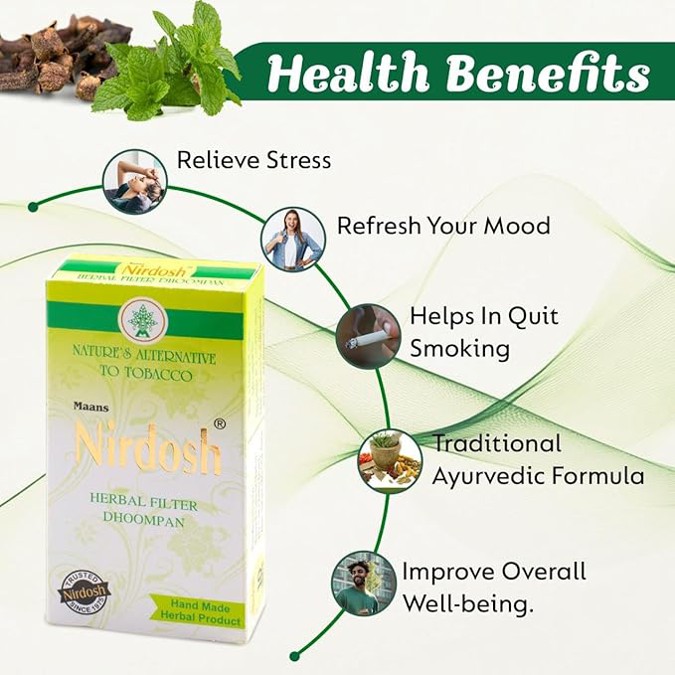 Трав'яні сигарети без нікотину Нірдош (Nirdosh, Maans) 10 штук - Зображення 5