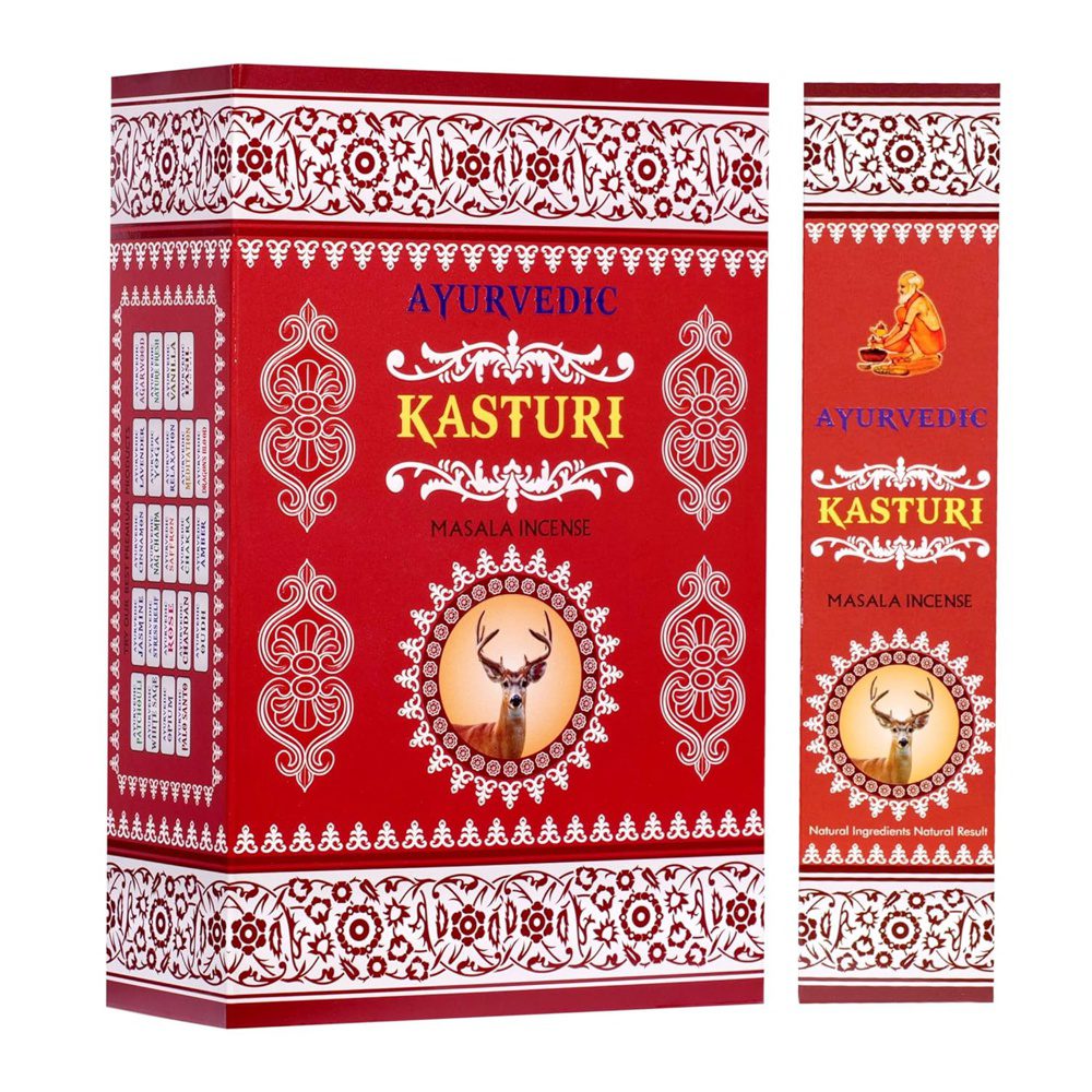 Благовония Кастури (Kasturi, Ayurvedic) 15 аромапалочек