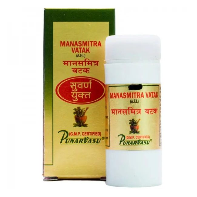 Манасамітра ваті із золотом (Manasmitra vatak Mu.Yu., Punarvasu) 50 пігулок