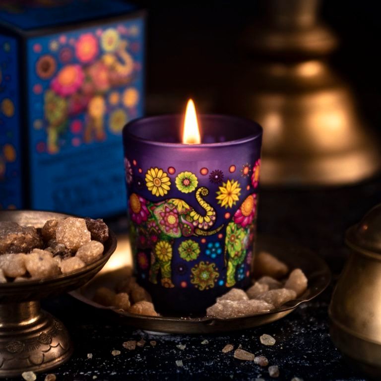 Натуральная ароматическая свеча ЛАДАН и КАФФИР-ЛАЙМ 50 грамм