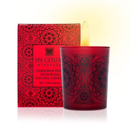 Натуральная ароматическая свеча КАРДАМОН РОЗА 50 грамм
