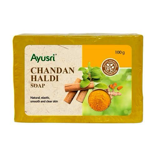 Мыло Сандал и Куркума (Chandan Haldi Soap, Ayusri) 100 грамм