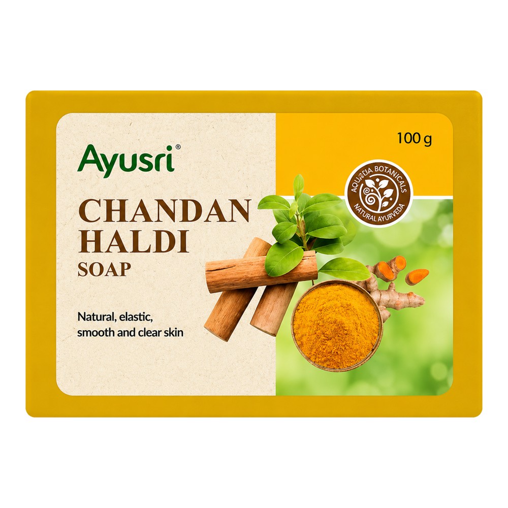 Мыло Сандал и Куркума (Chandan Haldi Soap, Ayusri) 100 грамм