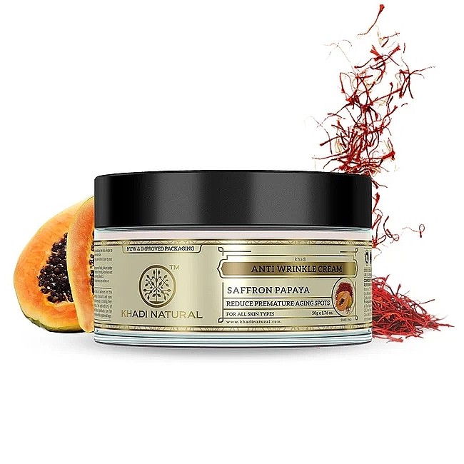 Крем від зморшок Шафран та папайя (Khadi Natural) 50 грам