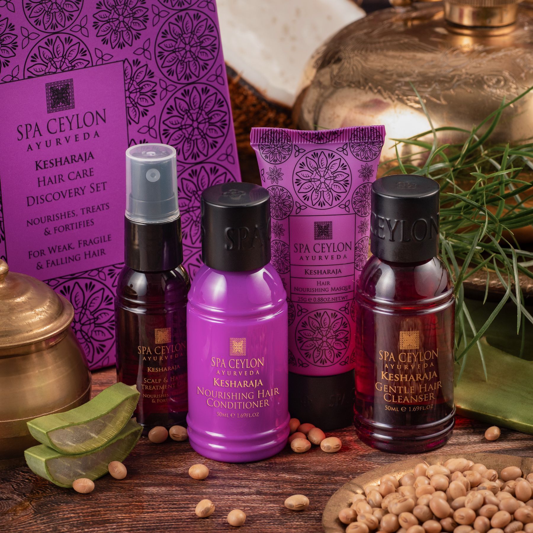 Набор для укрепления ломких волос Кешарайя Spa Ceylon 4 предмета*